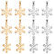12Pcs 2 Colors Brass Pendants, Snowflake, Mixed Color, 19.5x15x1.5mm, Hole: 4.5~5x2.5mm, 6pcs/color