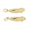 Brass Pendants, Fish Shape, Lead Free & Cadmium Free, Long-Lasting Plated, Rack Plating, with Jump Ring, Golden, 21.5x5.5x4mm, Hole: 3.3mm