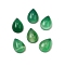 Natural Agate Cabochons, Dyed & Heated, Teardrop, Green, 14x10x5mm
