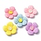 Opaque Resin Cabochons, Mixed Color, Flower, 27x28x5.5mm