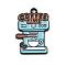 Coffee Theme Alloy Enamel Pendants, Coffee Maker, 25x17x1.5mm, Hole: 1.6mm
