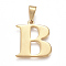 304 Stainless Steel Pendants, Golden, Initial Letter.B, 26x22.5x1.5mm, Hole: 4x9mm