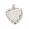 Rack Plating Brass Pendants, Cadmium Free & Lead Free, Heart with Letter A~Z Charms, Letter Z, 24x22x3mm, Hole: 5x3.5mm