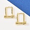 Brass Micro Pave Cubic Zirconia Lock Hoop Earrings, Cadmium Free & Lead Free, Real 18K Gold Plated, 16x13.5x3.5mm