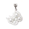 Seed Beads Beaded Charms, with Glass Pearl Beads, Butterfly Pendants, White, 50mm, Hole: 5mm