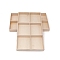6 Grids Rectangle Wooden Display Trays for Jewelry, Cosmetic, Small Items Storage, Antique White, 17x10x1.7cm