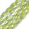 Transparent Electroplate Glass Beads Strands, Pearl Luster Plated, Faceted, Bicone, Green Yellow, 8x4mm, Hole: 0.8mm