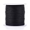 Polyester Braided Metallic Thread, for DIY Braided Bracelets Making and Embroidery, Black, 0.4mm, 6-Ply, about 54.68 yards(50m)/roll