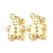 Brass Micro Pave Cubic Zirconia Charms, Cadmium Free & Nickel Free & Lead Free, Human, Real 18K Gold Plated, 12.5x9x3mm, Hole: 1mm