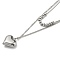 Non-Tarnish 304 Stainless Steel Round Snake & Curb Chains Double Layer Necklaces, with Heart Pendant, Stainless Steel Color, 15.94 inch(40.5cm)