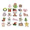 23Pcs Christmas Theme Polyester Iron on/Sew On Patches, Hot Melt Adhesive, Cloth Appliques, Mixed Shapes, Mixed Color, 27~63x33~73x1.5mm