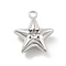 Brass Micro Pave Cubic Zirconia Pendants, Cadmium Free & Nickel Free & Lead Free, Star Charms, Platinum, 14x11.5x5mm, Hole: 1.2mm