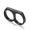 304 Stainless Steel Finger Rings, Double Rings, Gunmetal, Size 7~12, 17~21.5mm