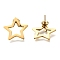 Ion Plating(IP) 304 Stainless Steel Hollow Star Stud Earrings, Golden, 21x21.5mm