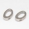Tarnish Resistant Oval 304 Stainless Steel Keychain Clasp Findings Finding, Snap Clasps, Stainless Steel Color, 15x9x3mm, Hole: 1.5mm
