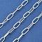 925 Sterling Silver Paperclip Link Alternating Twist Chains, Silver, 11x4.5~4.8x1mm