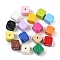 Opaque & Spray Painted Acrylic Beads, Dice, Mixed Color, 14x14x14mm, Hole: 2mm