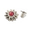 Alloy Decorative Rivets, with Synthetic Turquoise and Iron Screws, for Purse, Bags, Leather Crafts Decoration, Sunflower, FireBrick, 14x6.5mm, Hole: 2.5mm