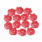 2-Hole Acrylic Buttons, Apple, Red, 14x13x2mm, Hole: 1.5~2mm