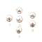 Electroplate Shell Pearl Beads, Half Drilled, Round, Textured, White, 4mm, Hole: 0.9mm