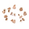 Ion Plating(IP) 304 Stainless Steel Stud Earring Findings, with Ear Nuts, Textured Heart, Rose Gold, 12x9mm, Hole: 1.4mm, Pin: 0.7mm