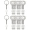 10Pcs Iron Split Key Rings, with Curb Chains, with 20Pcs Iron Open Jump Rings & 20Pcs Screw Eye Pin Peg Bails, Platinum, 62mm