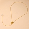 304 Stainless Steel Shell Shape Pendant Necklaces, Lariat Y Necklace, with Plastic Pearl, Golden, 27.95 inch(71cm)