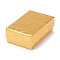 Cardboard Gift Box Jewelry  Boxes, for Necklace, Bracelets, with Black Sponge Inside, Rectangle, Gold, 8.3x5.2x2.9cm