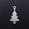 Tarnish Resistant 201 Stainless Steel Pendants, Christmas Tree, Stainless Steel Color, 18x10x1mm, Hole: 1.5mm