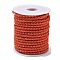 10M Polyester Braided Cord, Round, Red, 5mm, about 10.94 Yards(10m)/Roll