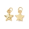 Star Brass Pendant Rhinestone Settings, with Jump Rings, Cadmium Free & Nickel Free & Lead Free, Real 18K Gold Plated, 11x9x2mm, Hole: 3.4mm, Fit for 1mm rhinestone