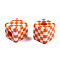 Opaque Resin European Beads, Large Hole Beads, Cube with Tartan Pattern, Red, 15.5x15.5x16mm, Hole: 6mm
