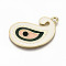 Alloy Pendants, with Enamel, Cadmium Free & Nickel Free & Lead Free, Light Gold, Cornsilk, 38x22x1.5mm, Hole: 2.5mm