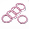 Faceted Transparent Glass Beads Stretch Bracelets, Rainbow Plated, Rondelle, Pearl Pink, Inner Diameter: 2 inch(5cm)