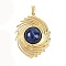 Dyed Natural Lapis Lazuli Pendants, Spiral Oval Eye 304 Stainless Steel Charms, Golden, Ion Plating(IP), 35.5x26.5x5.5mm, Hole: 5x3mm