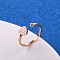 Stylish Adjustable 304 Stainless Steel Heart Cuff Rings for Women, Minimalist Fashion Hand Jewelry, Rose Gold, show in picture