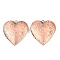 Brass Locket Pendants, Heart Charms, Long-Lasting Plated, Rack Plating, Lead Free & Cadmium Free, Red Copper, 42.5x40x10mm, Hole: 2mm