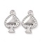 Playing Card Theme Charm, Rack Plating Alloy Pendants, Cadmium Free & Lead Free & Nickle Free, Platinum, 19x12x2mm, Hole: 2mm