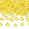 111Pcs Electroplate Transparent Colours Rainbow Glass Seed Beads, Donut, Gold, 6.5x3mm, Hole: 1.2mm