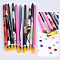 Nail Art Dotting Tools, UV Gel Nail Brush Pens, Painting Drawing Line Brushes, Mixed Color, 17.5cm