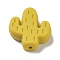 Silicone Focal Beads, Cactus, Gold, 25x23x8mm, Hole: 2.3mm