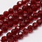 Glass Beads Strands, Faceted(32 Facets), Round, Dark Red, 8mm, Hole: 1.5mm, about 66~67pcs/strand, 15.12 inch~15.35 inch(38.4~39cm)
