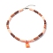 Polymer Clay Beaded Necklaces, with Resin Bear Pendants, Coral, 16.34 inch(415mm)
