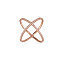 Vogue Design Rose Gold Plated Brass Finger Ring, Criss Cross Ring, Double Rings, X Rings, with  Micro Pave AAA Zircon Criss Cross, Rose Gold, 17mm