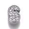 Alloy Rhinestone Slide Charms, Number, Num.6, 11.5x7.5x4.5mm, Hole: 1.5x8mm