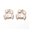 Alloy Enamel Pendants, Crab, Golden, Lavender Blush, 16.3x16.5x1.8mm, Hole: 2.4mm