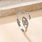 304 Stainless Steel Cuff Rings, Stainless Steel Color, Evil Eye, Inner Diameter: Adjustable