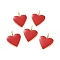 Brass Enamel Pendants, Long-Lasting Plated, Real 18K Gold Plated, Heart, Red, 24x19x1.5mm, Hole: 6x3mm