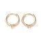 Rack Plating Brass Huggie Hoop Earring Findings, Cadmium Free & Nickel Free & Lead Free, Long-Lasting Plated, Real 18K Gold Plated, 15.5x14x2mm, Hole: 1.5mm, Pin: 1mm