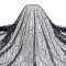 Halloween Theme Polyester Mesh Fabric, for Wedding Dress Garment Accessories, Cross Pattern, Silver, 1740x0.1mm